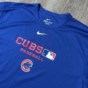 Chicago Cubs Shirt Mens Medium Blue MLB Baseball Nike Dri Fit Authentic Tee